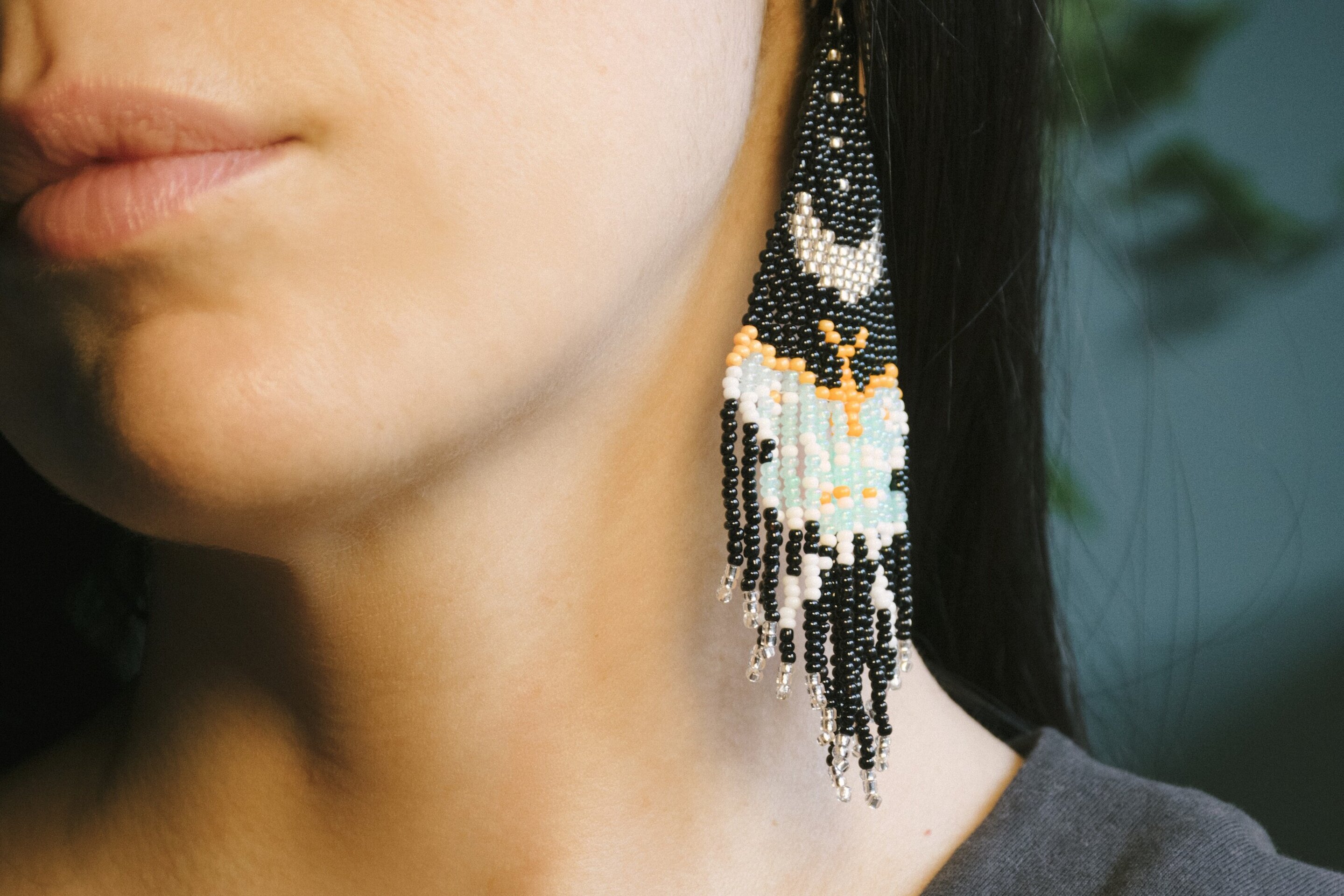 pendientes cuentas luna - 2