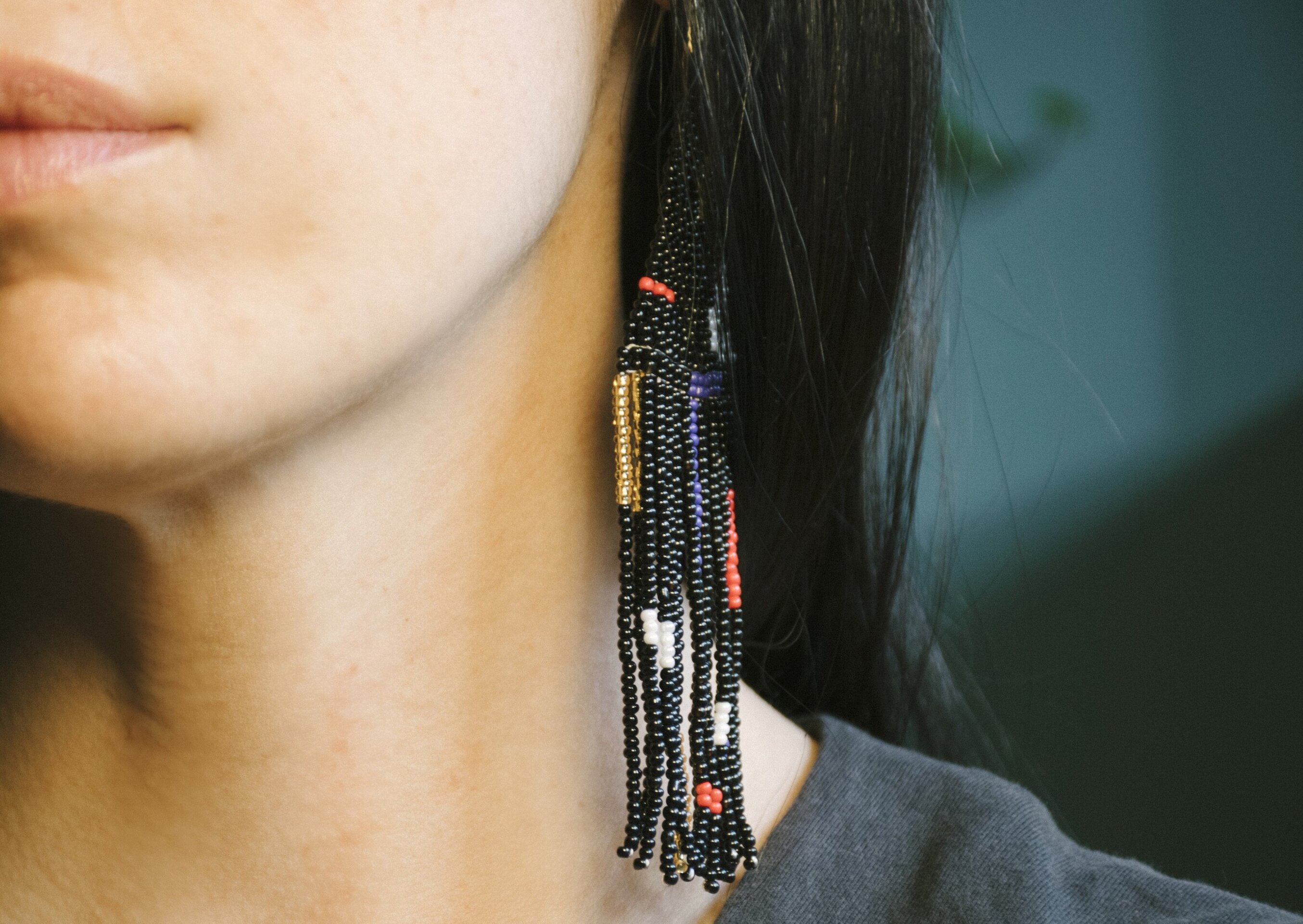 Pendientes cuentas abstracto - 2
